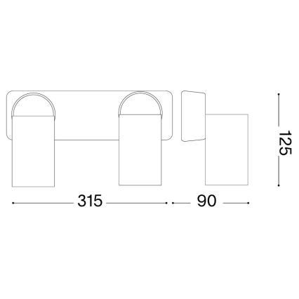 Ideal Lux - LED Wall Spotlight RUDY 2x GU10/7W/230V CRI 90 black