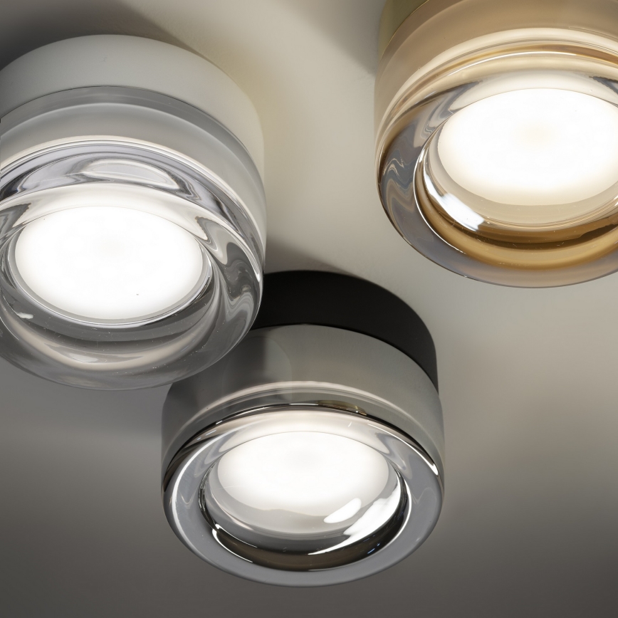 Ideal Lux - LOLLY LED Bathroom Ceiling Light, 1x GX53/9W/230V, Ø 10.5 cm, IP44, Black/Smoked Black