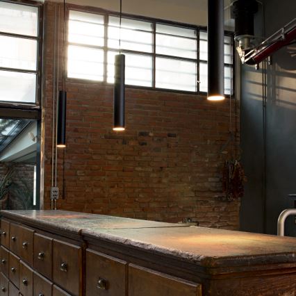 Ideal Lux - LOOK LED cable pendant 1x GU10/7W/230V CRI 90, dia. 6 cm, black