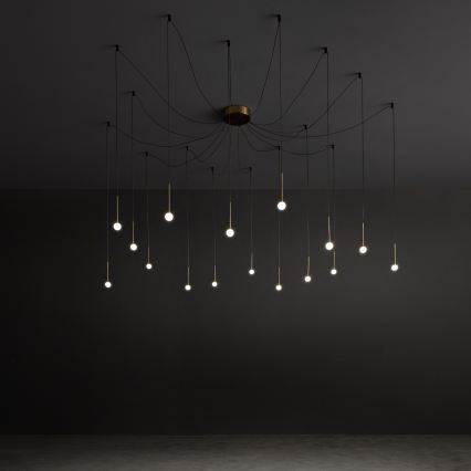 Ideal Lux - LUCCIOLA LED Cable Chandelier 16xLED/16W/230V CRI 90, Spider-Style Brass