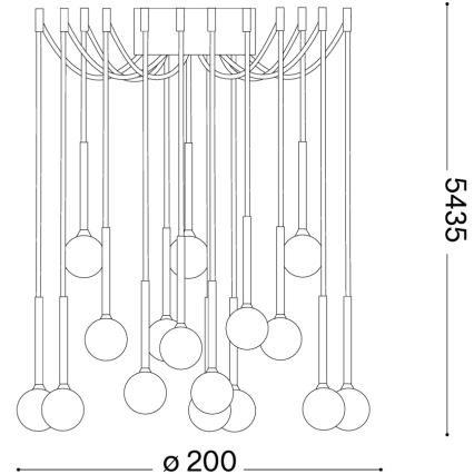 Ideal Lux - LUCCIOLA LED Cable Chandelier 16xLED/16W/230V CRI 90, Spider-Style Brass