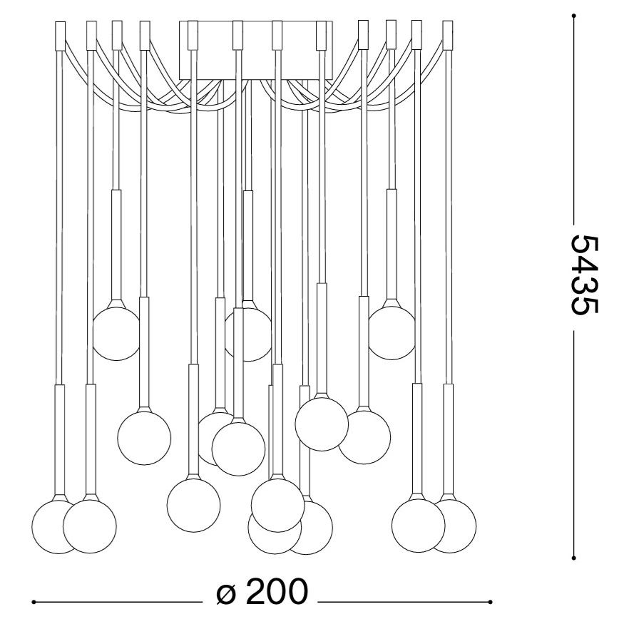 Ideal Lux - LUCCIOLA LED Cable Chandelier 16xLED/16W/230V CRI 90, Spider-Style Brass