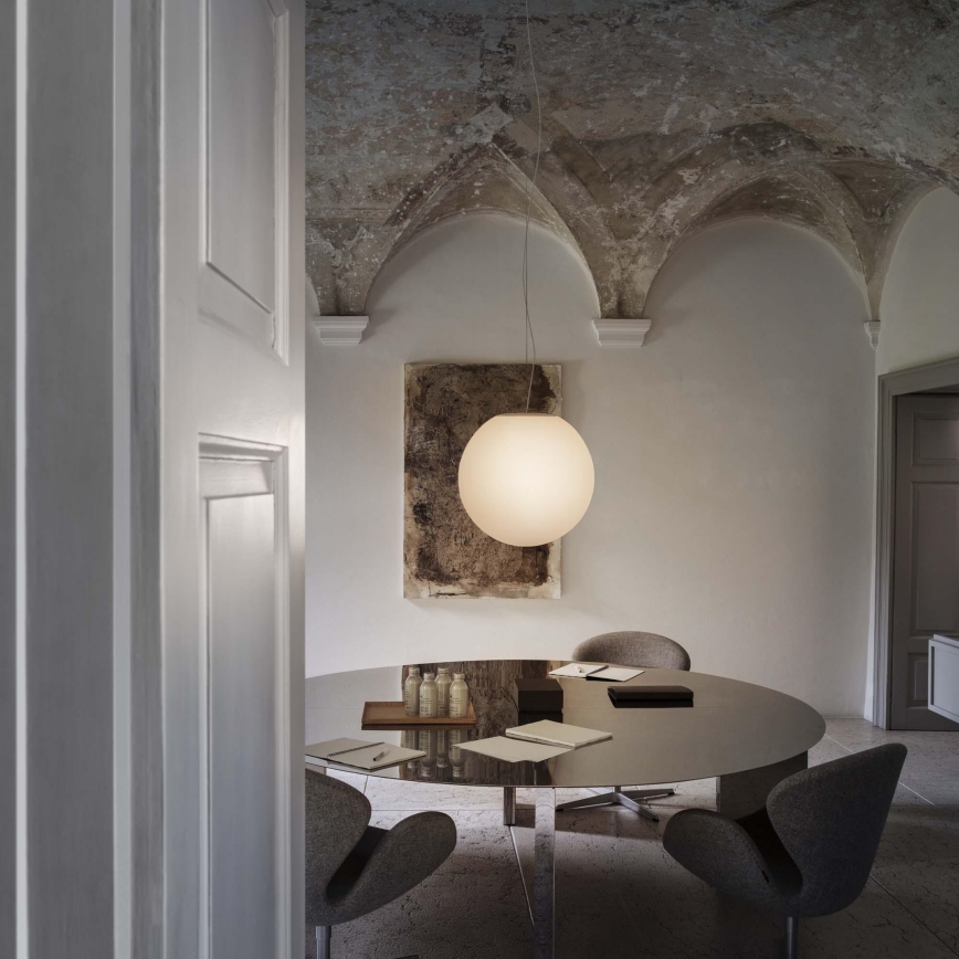 Ideal Lux - MAPA cable-hung pendant light 1xE27/42W/230V Ø 20 cm white