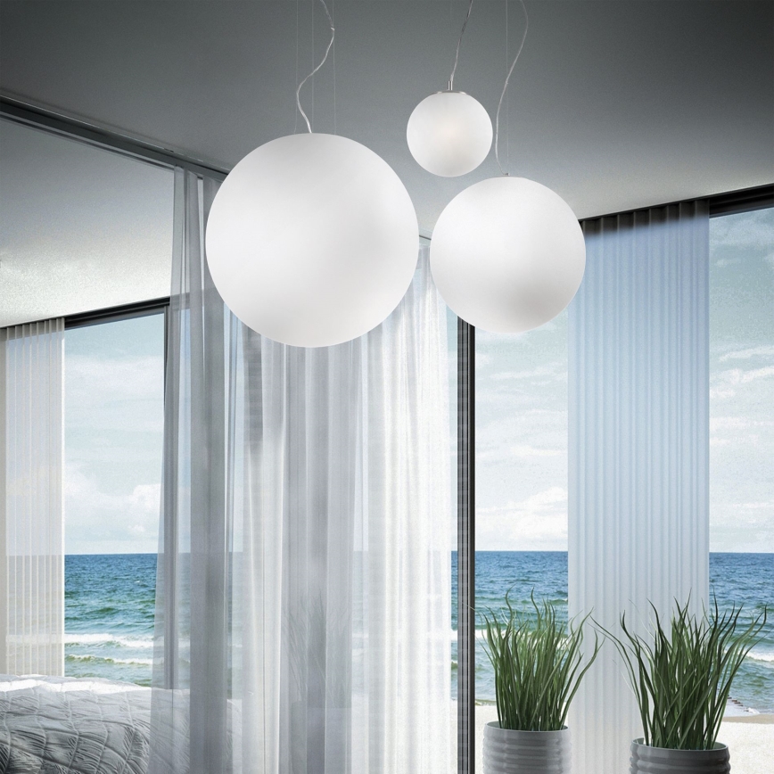 Ideal Lux - MAPA Cable Pendant 1x E27/42W/230V Ø 40 cm, White