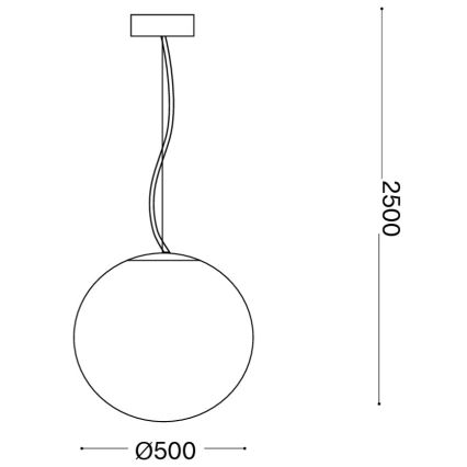 Ideal Lux - MAPA Cable Pendant 1x E27/42W/230V Ø 50 cm, White