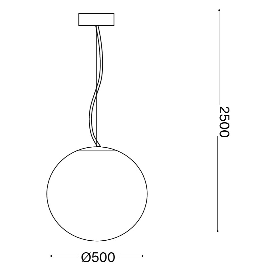 Ideal Lux - MAPA Cable Pendant 1x E27/42W/230V Ø 50 cm, White