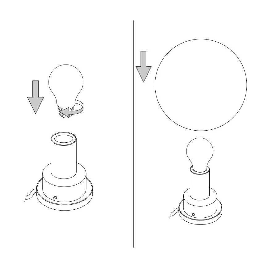 Ideal Lux - MAPA Universal Replacement Glass for E27, Ø 20 cm, White