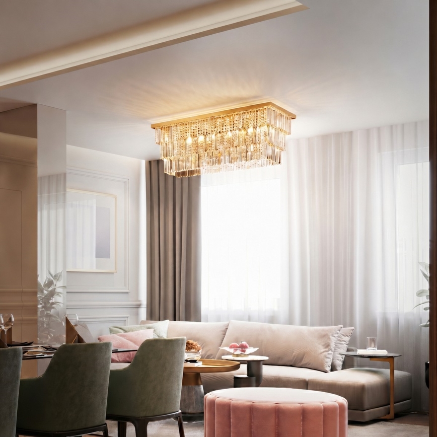 Ideal Lux - MARTINEZ Ceiling Light 8xE14/40W/230V, Gold