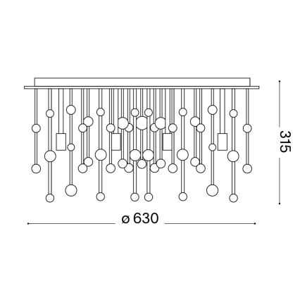 Ideal Lux - NEVE LED Ceiling Light 12xG9/3W/230V Ø 63 cm Polished Chrome