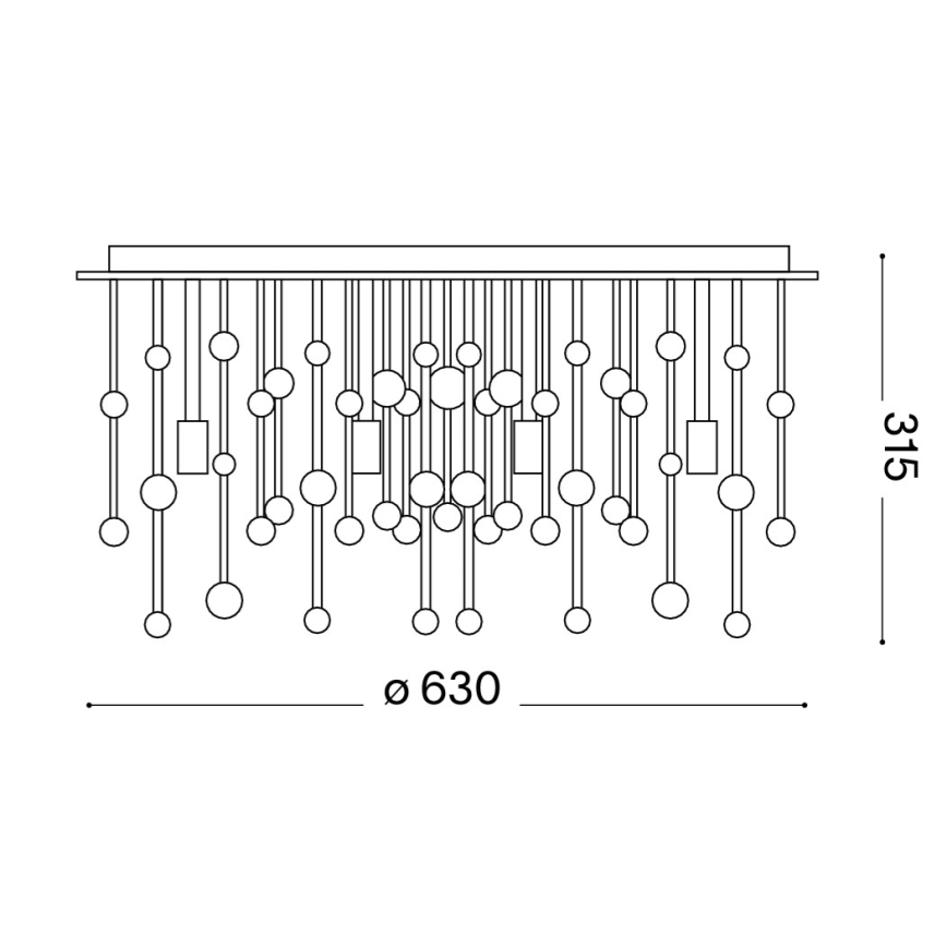 Ideal Lux - NEVE LED Ceiling Light 12xG9/3W/230V Ø 63 cm Polished Chrome