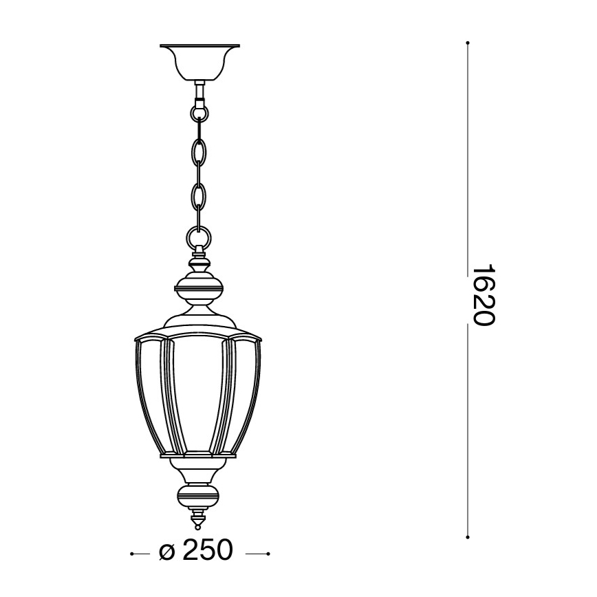 Ideal Lux - NORMA chain-hung chandelier 1xE27/60W/230V Ø 25 cm, bronze