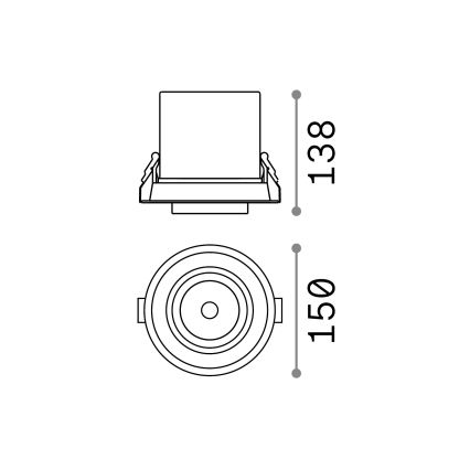 Ideal Lux - NOVA LED recessed spotlight LED/30W/230V CRI 90, Ø 13.8 cm, Black