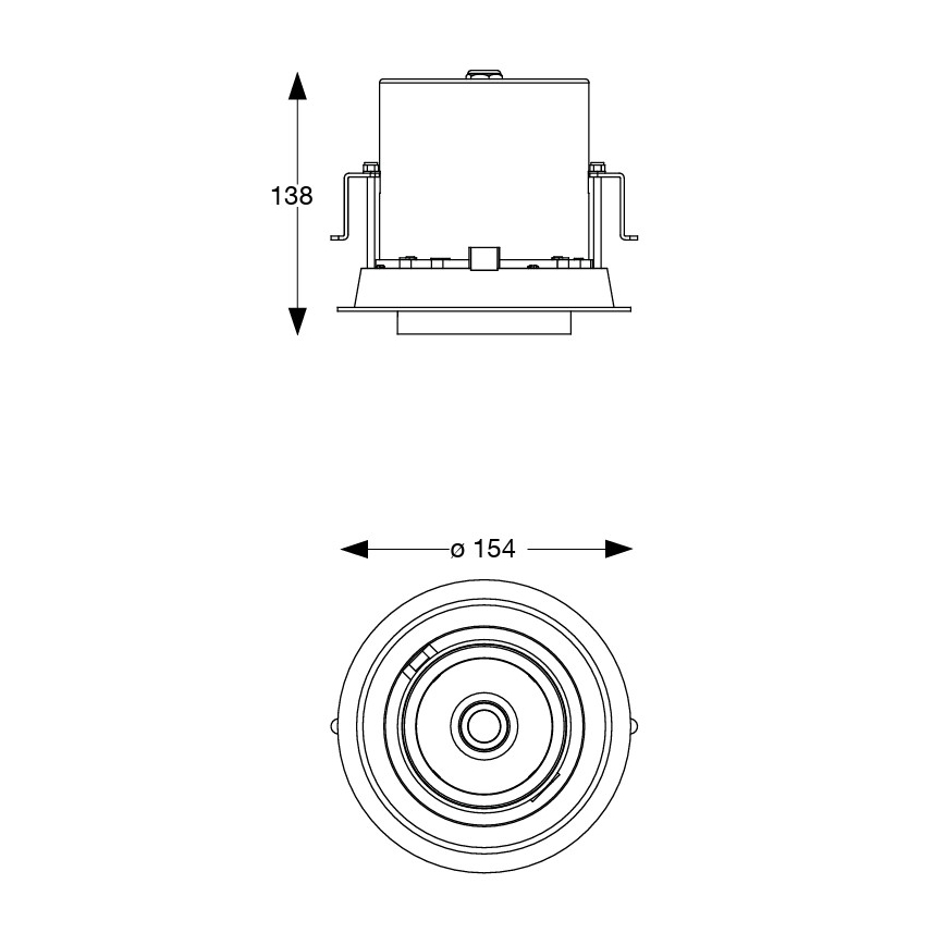 Ideal Lux - NOVA LED Recessed Downlight 20W/230V 4000K CRI 90 Ø 15.4 cm Black