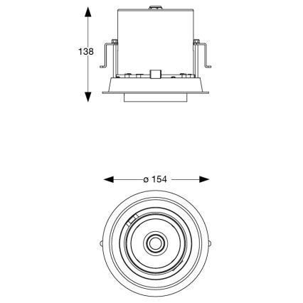Ideal Lux - NOVA LED Recessed Spotlight 20W/230V 3000K CRI 90 Ø 15.4 cm White
