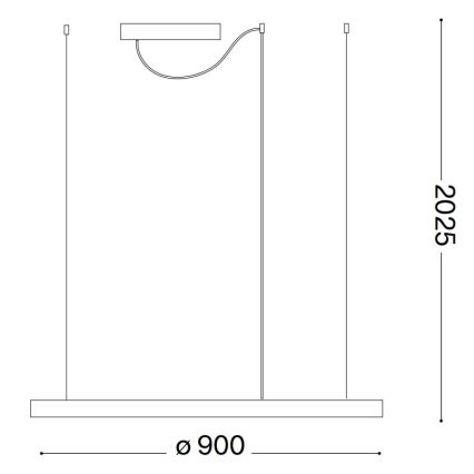 Ideal Lux - ORACLE SLIM LED Dimmable Pendant on Cable, 42W/230V, 3000K, CRI 90, Ø 90 cm, White