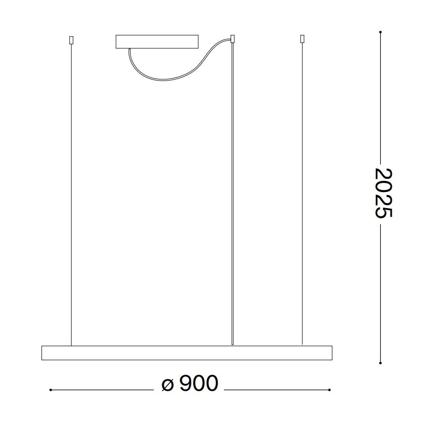 Ideal Lux - ORACLE SLIM LED Dimmable Pendant on Cable, 42W/230V, 3000K, CRI 90, Ø 90 cm, White