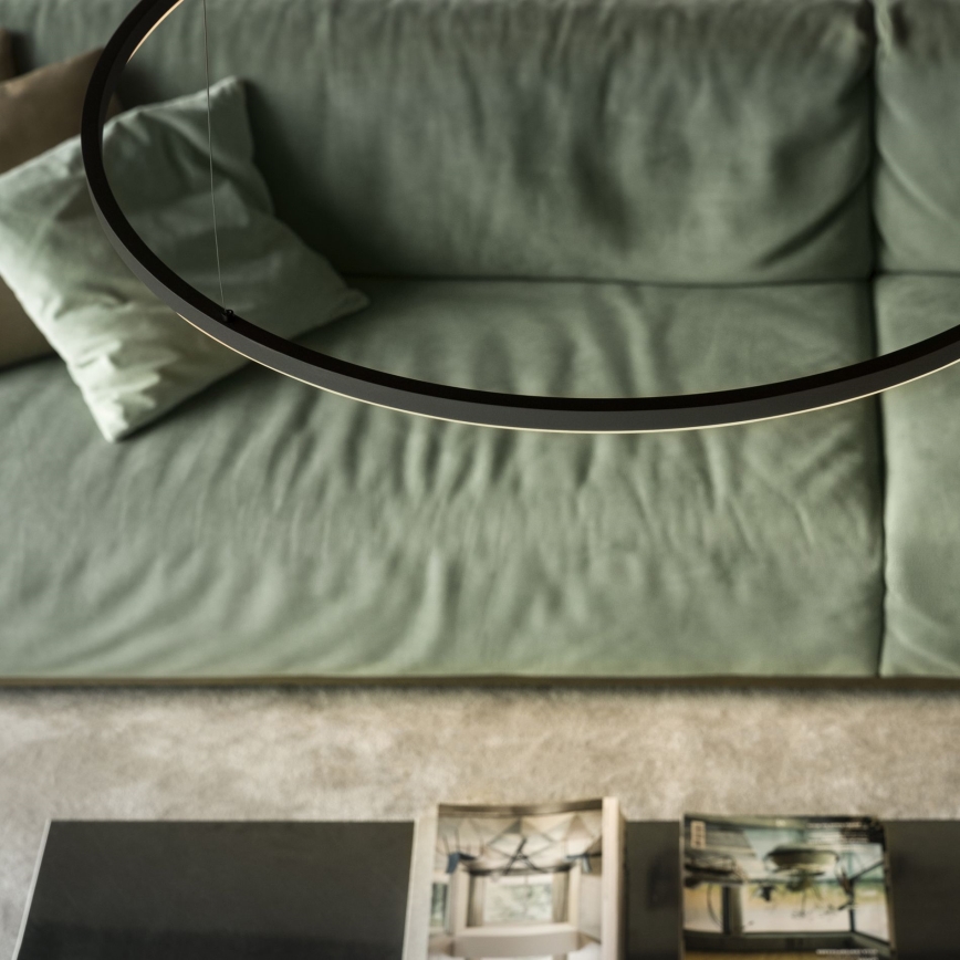 Ideal Lux - ORACLE SLIM LED cable-hung pendant, 37W, 230V, 2700K, CRI 90, Ø 70 cm, Black