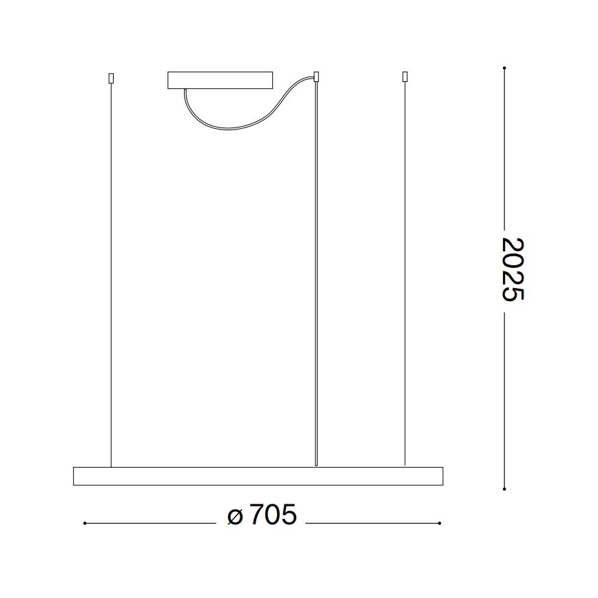 Ideal Lux - ORACLE SLIM LED cable-hung pendant, 37W, 230V, 2700K, CRI 90, Ø 70 cm, Black