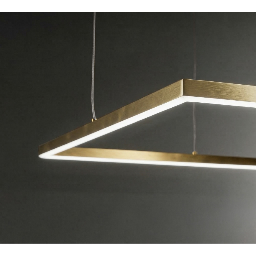 Ideal Lux - ORACLE SLIM cable-suspended LED chandelier, 53W/230V, 3000K, CRI 90, 90x90 cm, Gold