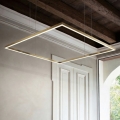Ideal Lux - ORACLE SLIM cable-suspended LED chandelier, 53W/230V, 3000K, CRI 90, 90x90 cm, Gold