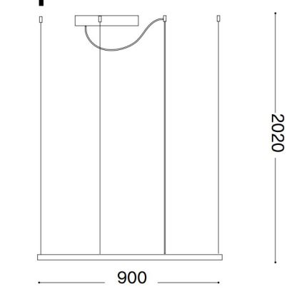 Ideal Lux - ORACLE SLIM LED cable-suspended pendant LED/53W/230V 3000K CRI 90 90x90 cm white