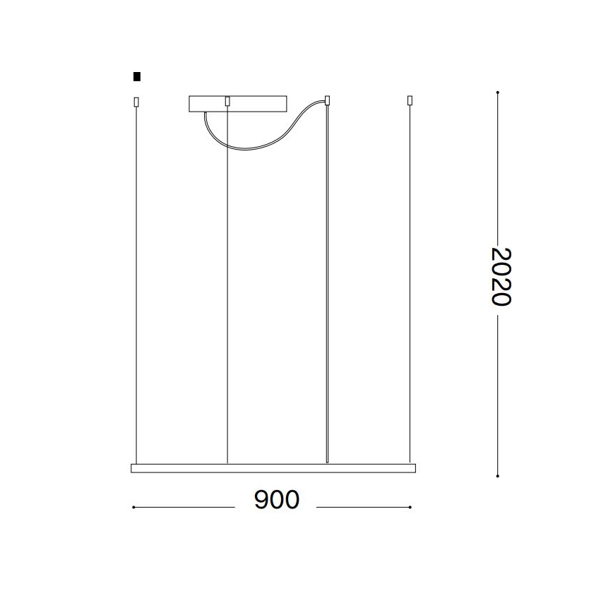 Ideal Lux - ORACLE SLIM LED cable-suspended pendant LED/53W/230V 3000K CRI 90 90x90 cm white