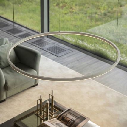 Ideal Lux - ORACLE SLIM Cable-Suspended LED Pendant, 53 W, 230 V, 4000 K, CRI 90, Ø 90 cm, White