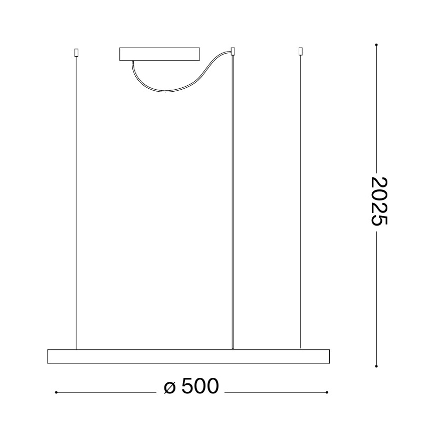 Ideal Lux - ORACLE SLIM LED cable pendant, 29W/230V, 3000K, CRI 90, Ø 50 cm, gold