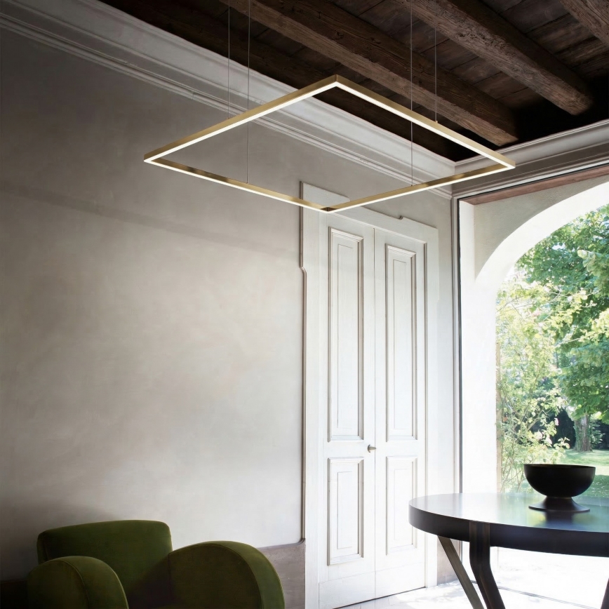 Ideal Lux - ORACLE SLIM cable-suspended LED pendant LED/33W/230V 3000K CRI 90 50x50 cm gold