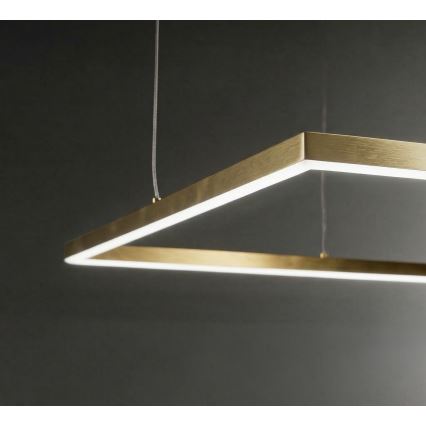 Ideal Lux - ORACLE SLIM cable-suspended LED pendant LED/33W/230V 3000K CRI 90 50x50 cm gold