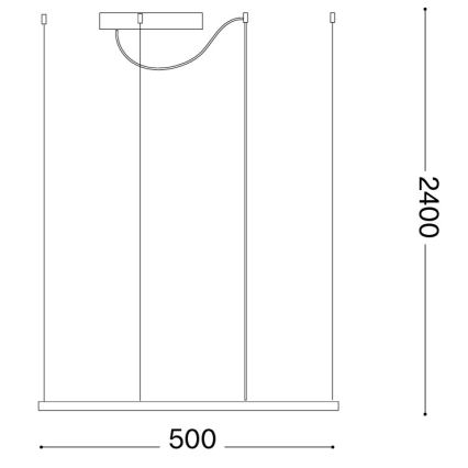 Ideal Lux - ORACLE SLIM cable-suspended LED pendant LED/33W/230V 3000K CRI 90 50x50 cm gold