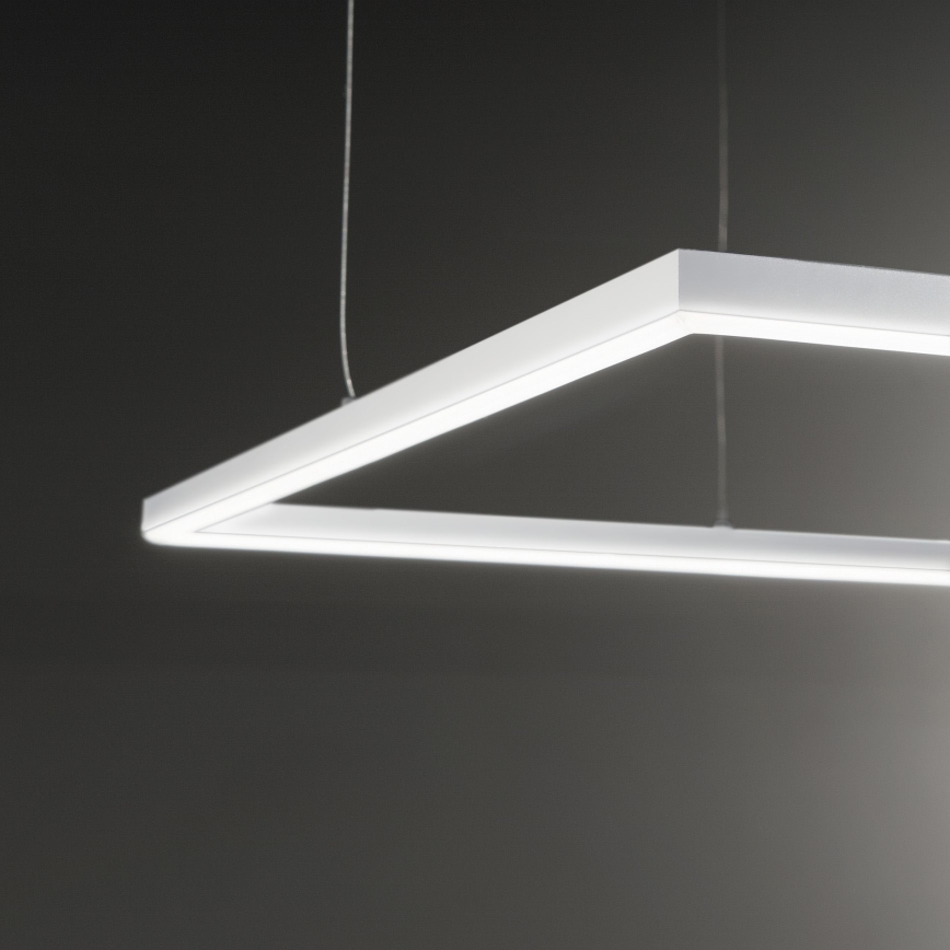 Ideal Lux - ORACLE SLIM cable-suspended LED pendant, 44W, 230V, 3000K, CRI 90, 70x70 cm, white
