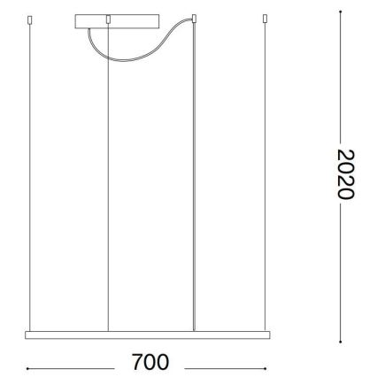 Ideal Lux - ORACLE SLIM cable-suspended LED pendant, 44W, 230V, 3000K, CRI 90, 70x70 cm, white