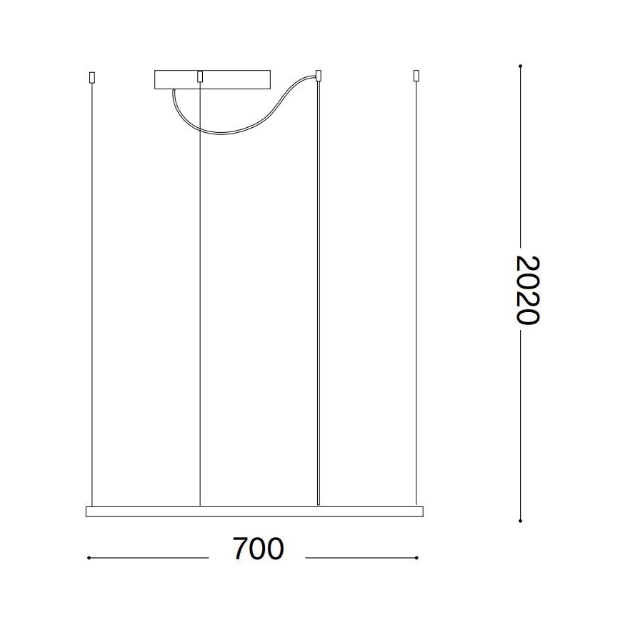 Ideal Lux - ORACLE SLIM cable-suspended LED pendant, 44W, 230V, 3000K, CRI 90, 70x70 cm, white