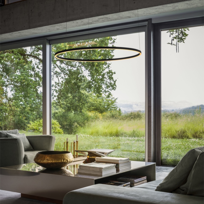 Ideal Lux - ORACLE SLIM LED cable-hung pendant, 37W/230V, 3000K, CRI 90, Ø 70 cm, Black