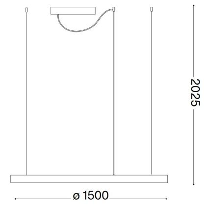 Ideal Lux - ORACLE SLIM LED Cable-suspended Pendant LED/83W/230V 3000K CRI 90 Ø 150 cm White