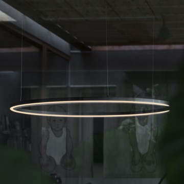 Ideal Lux - ORACLE SLIM Dimmable LED Cable Pendant, LED/42W/230V, 3000K, CRI 90, Ø 90 cm, Black