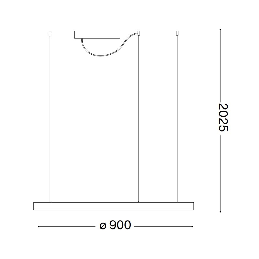 Ideal Lux - ORACLE SLIM LED cable pendant, 53W, 230V, 2700K, CRI 90, Ø 90 cm, white