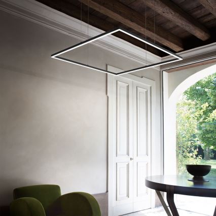 Ideal Lux - LED cable-suspended pendant ORACLE SLIM LED/53W/230V 3000K CRI 90 90x90 cm black