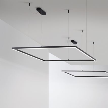 Ideal Lux - LED cable-suspended pendant ORACLE SLIM LED/53W/230V 3000K CRI 90 90x90 cm black