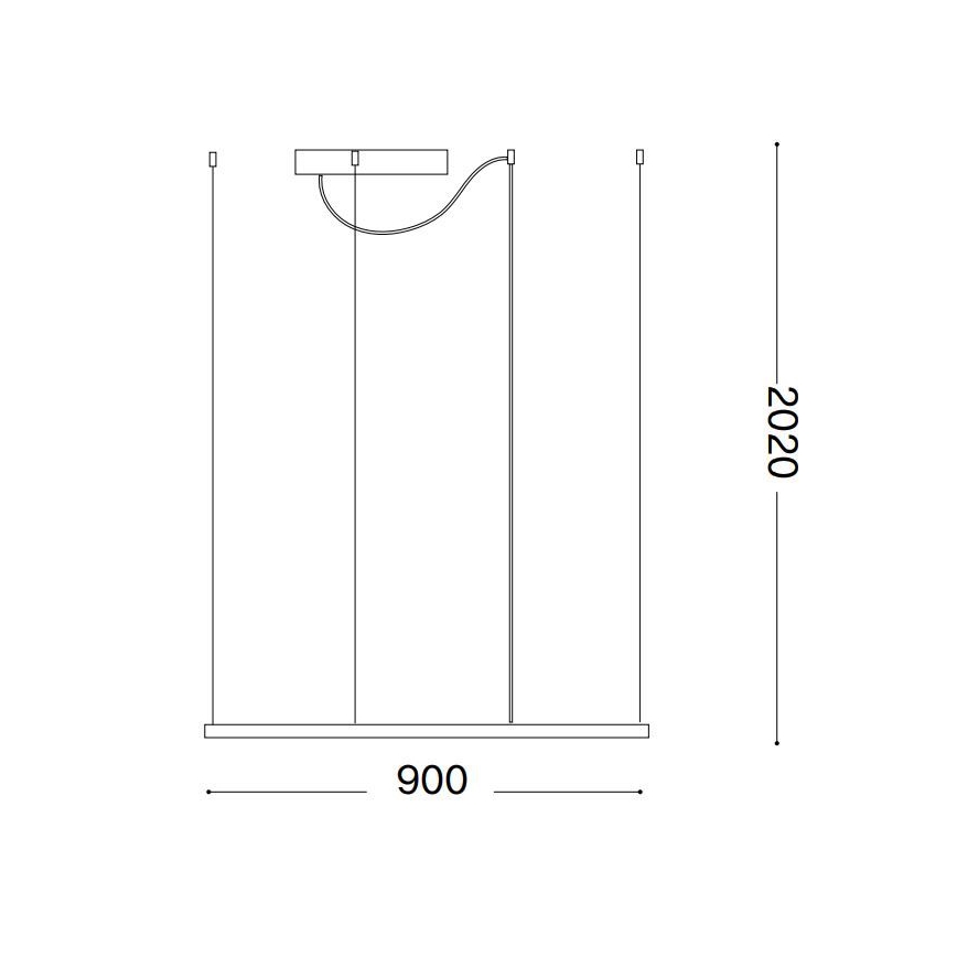 Ideal Lux - LED cable-suspended pendant ORACLE SLIM LED/53W/230V 3000K CRI 90 90x90 cm black