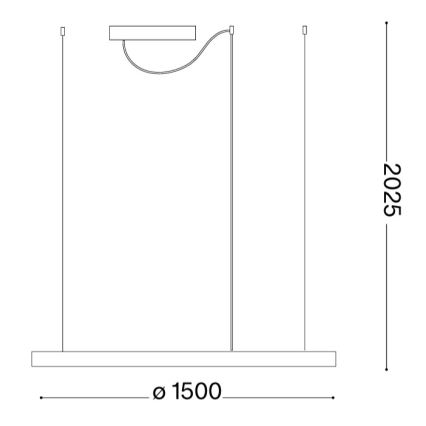 Ideal Lux - ORACLE SLIM LED cable pendant 83W/230V 4000K Ø 150 cm gold
