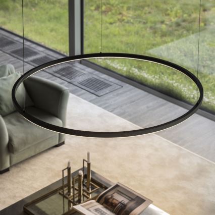 Ideal Lux - ORACLE SLIM LED cable-suspended chandelier, 83W, 230V, 2700K, CRI 90, Ø 150 cm, black