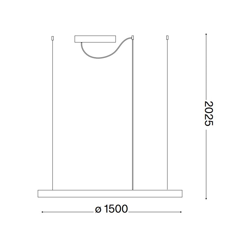 Ideal Lux - ORACLE SLIM LED cable-suspended chandelier, 83W, 230V, 2700K, CRI 90, Ø 150 cm, black