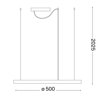 Ideal Lux - ORACLE SLIM Dimmable LED Cable Pendant, 28W, 230V, 3000K, CRI 90, Ø 50 cm, White
