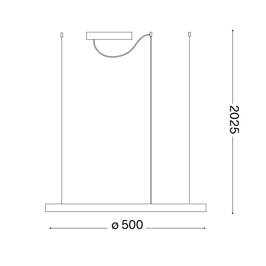 Ideal Lux - ORACLE SLIM Dimmable LED Cable Pendant, 28W, 230V, 3000K, CRI 90, Ø 50 cm, White