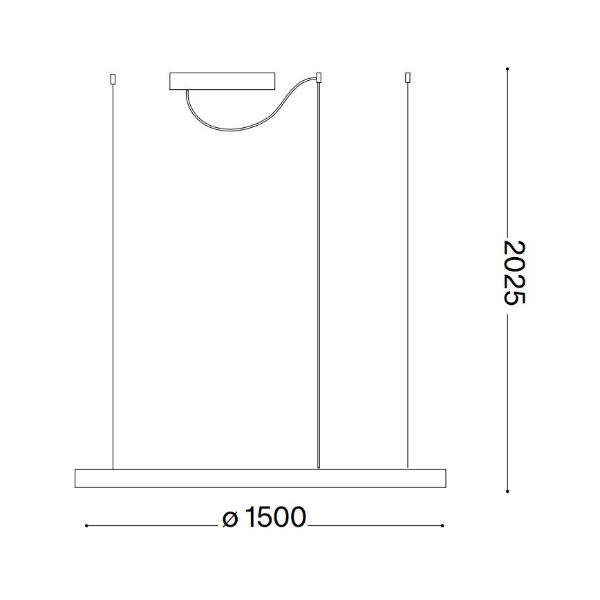 Ideal Lux - ORACLE SLIM Cable-Suspended LED Pendant, 29W/230V, 2700K (warm white), CRI 90, Ø 50 cm, Black