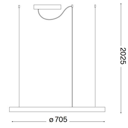 Ideal Lux - LED pendant light on cable ORACLE SLIM LED/37W/230V 4000K CRI 90 Ø 70 cm white