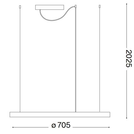 Ideal Lux - LED pendant light on cable ORACLE SLIM LED/37W/230V 4000K CRI 90 Ø 70 cm white