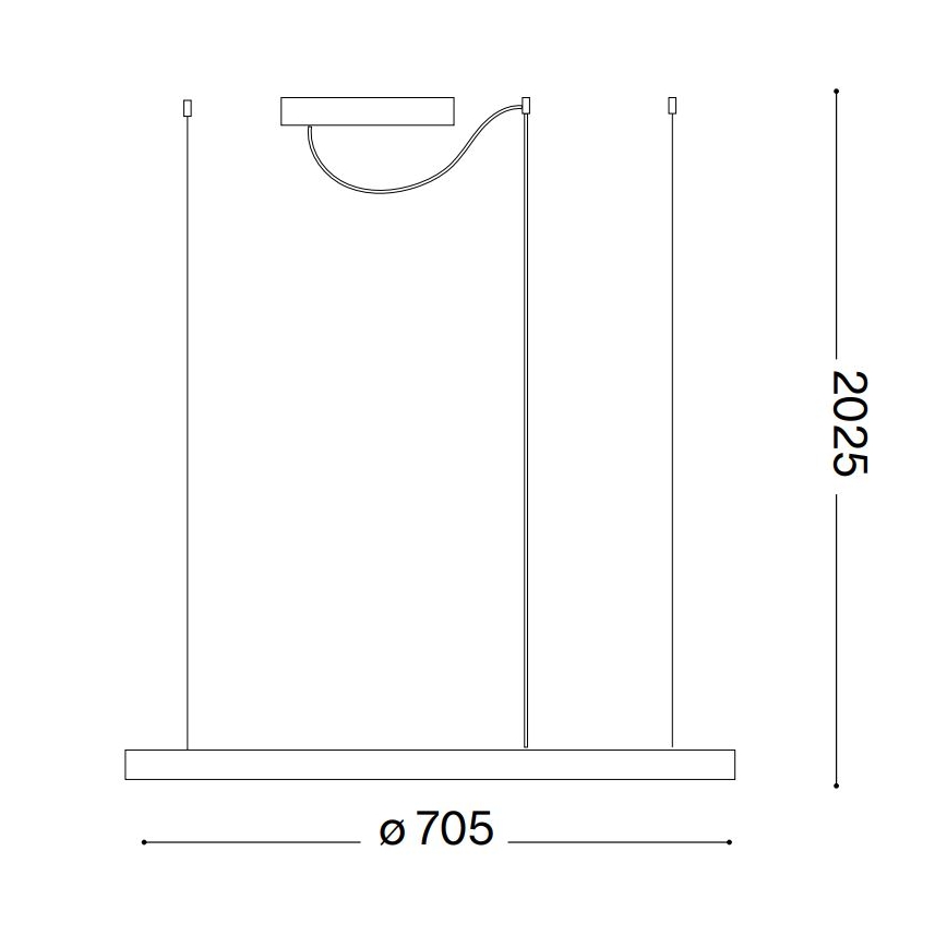 Ideal Lux - LED pendant light on cable ORACLE SLIM LED/37W/230V 4000K CRI 90 Ø 70 cm white